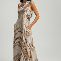 Sleeveless V-neck Printed Dress - Thorne & Ivy