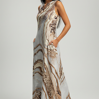 Sleeveless V-neck Printed Dress - Thorne & Ivy