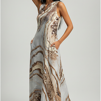 Sleeveless V-neck Printed Dress - Thorne & Ivy