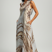 Sleeveless V-neck Printed Dress - Thorne & Ivy