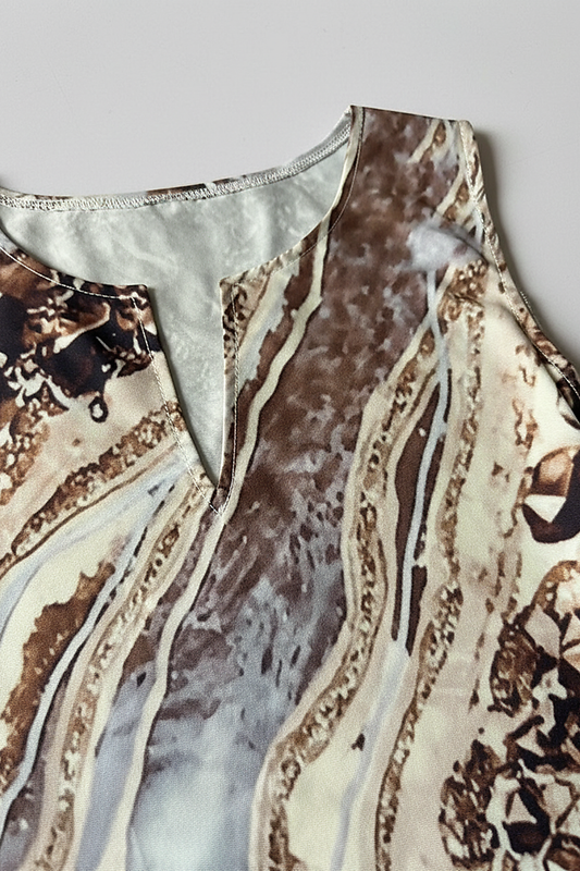 Sleeveless V-neck Printed Dress - Thorne & Ivy