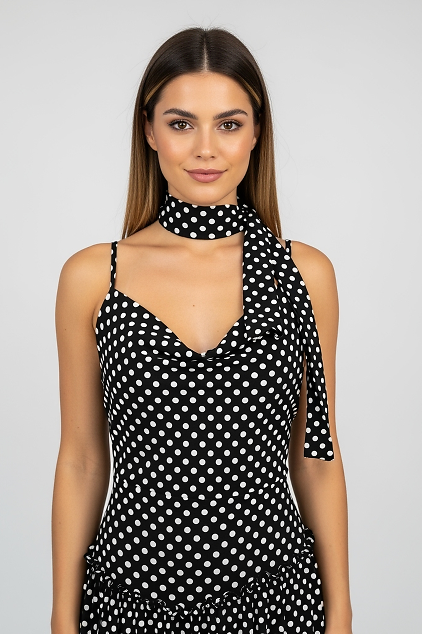 Polka Dot Tie-Front Maxi Dress - Thorne & Ivy