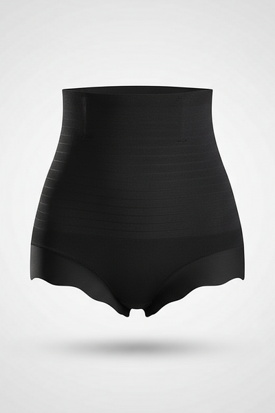 High-waist tummy control slimming shorts, alternate angle.