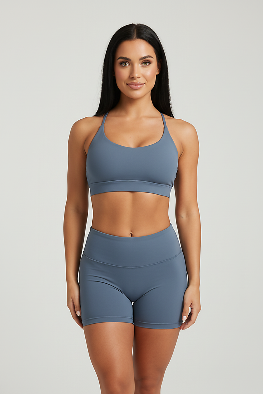 Solid color fitness bra, alternate angle.