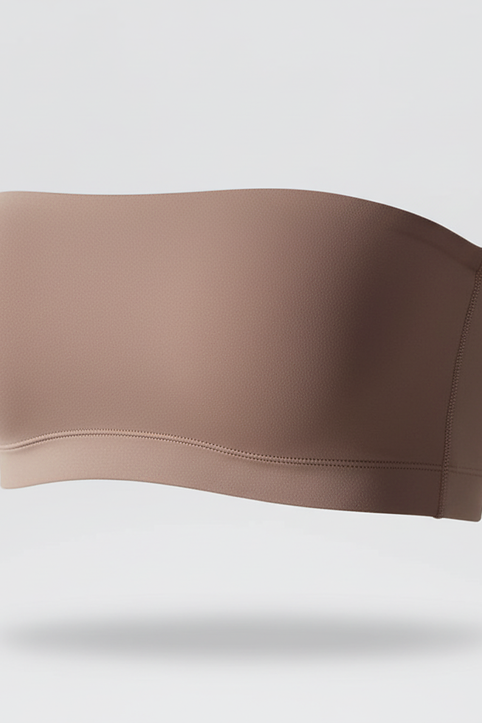 Strapless yoga sports bra, fabric detail view.