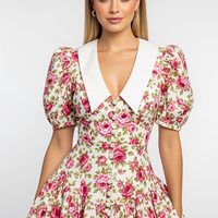 Floral Lapel Mini Dress - Thorne & Ivy