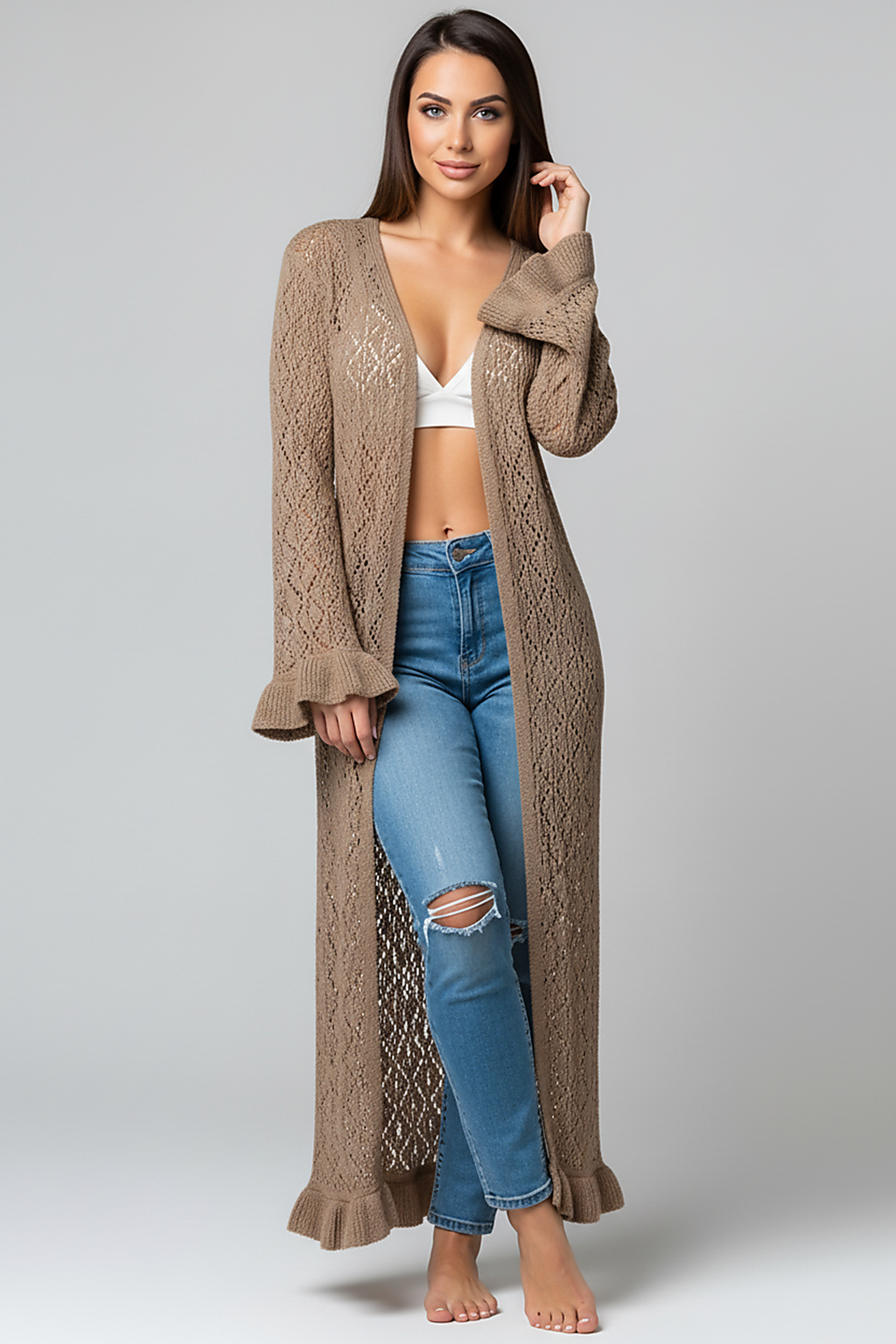 Ribbed Knit Wrap Top & A-Line Skirt Set - Thorne & Ivy