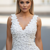 Embroidered Floral Plunge Maxi Dress - Thorne & Ivy