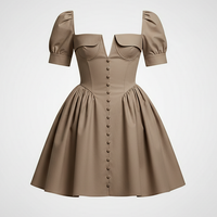 V Neck Cape Sleeve Mini Skirt - Thorne & Ivy