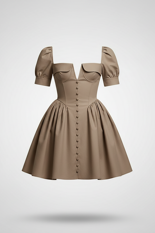 V Neck Cape Sleeve Mini Skirt - Thorne & Ivy