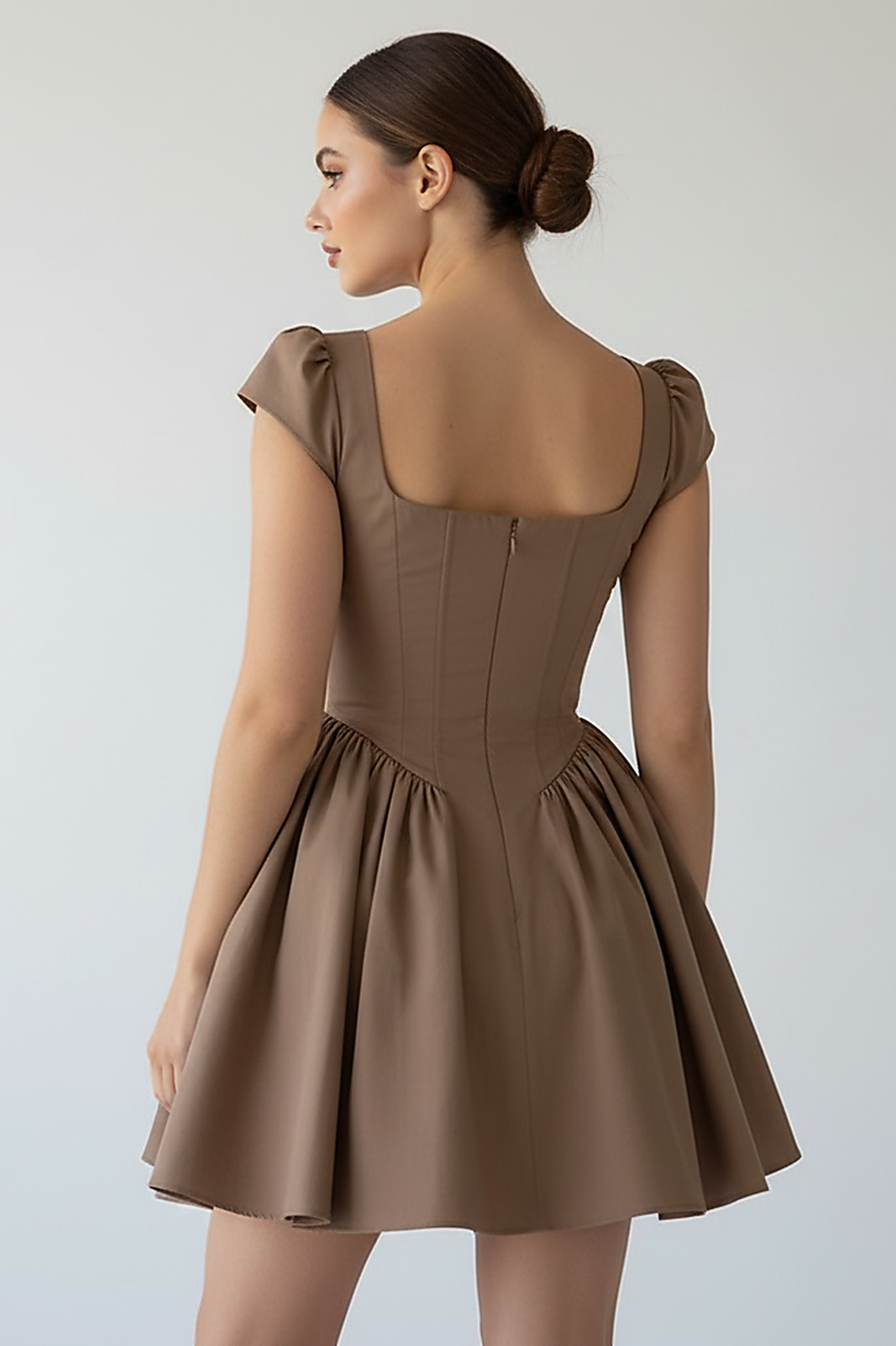 V Neck Cape Sleeve Mini Skirt - Thorne & Ivy