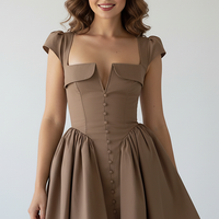 V Neck Cape Sleeve Mini Skirt - Thorne & Ivy