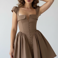 V Neck Cape Sleeve Mini Skirt - Thorne & Ivy