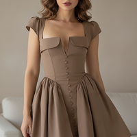 V Neck Cape Sleeve Mini Skirt - Thorne & Ivy