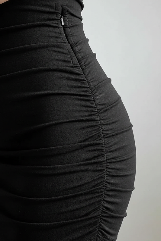 Champagne Satin Corset Halter Gown - Thorne & Ivy