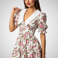 Printed Puff Sleeve Mini Dress - Thorne & Ivy