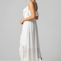 Champagne Satin Cowl Neck Midi Dress - Thorne & Ivy