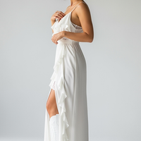 Champagne Satin Cowl Neck Midi Dress - Thorne & Ivy