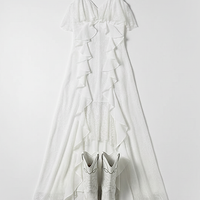 Champagne Satin Cowl Neck Midi Dress - Thorne & Ivy