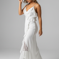 Champagne Satin Cowl Neck Midi Dress - Thorne & Ivy