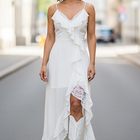 Champagne Satin Cowl Neck Midi Dress - Thorne & Ivy