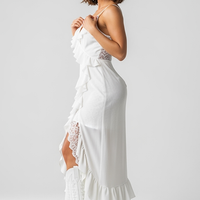 Champagne Satin Cowl Neck Midi Dress - Thorne & Ivy