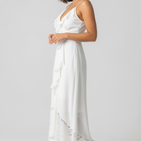 Champagne Satin Cowl Neck Midi Dress - Thorne & Ivy