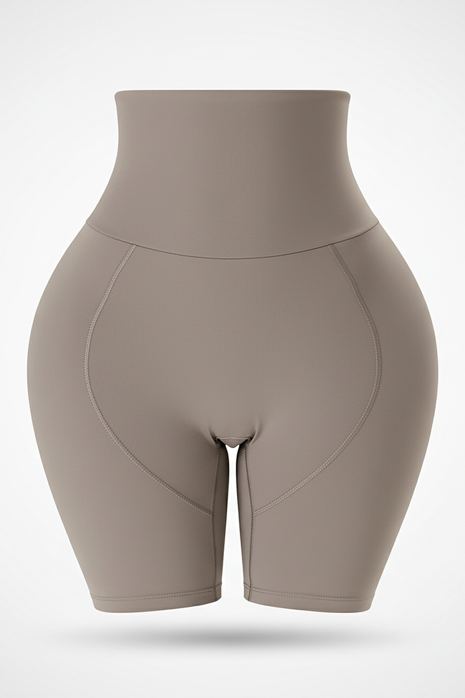 Black padded shapewear shorts, side view on model.