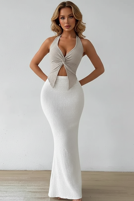 White Long Skirt Two Piece - Thorne & Ivy