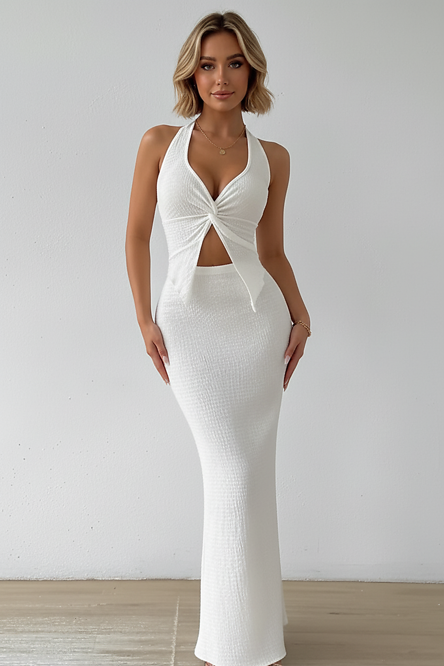 White Long Skirt Two Piece - Thorne & Ivy