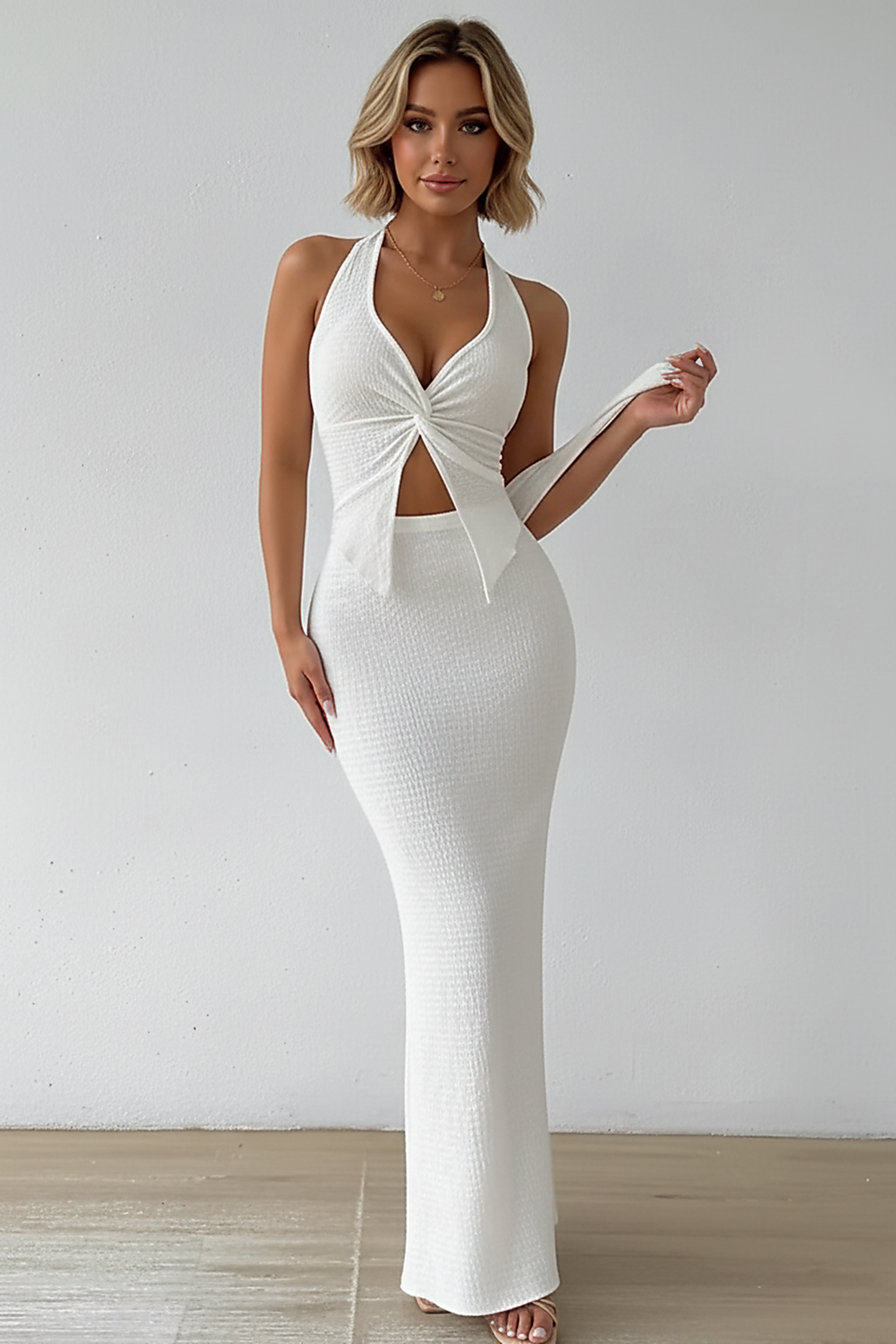 White Long Skirt Two Piece - Thorne & Ivy