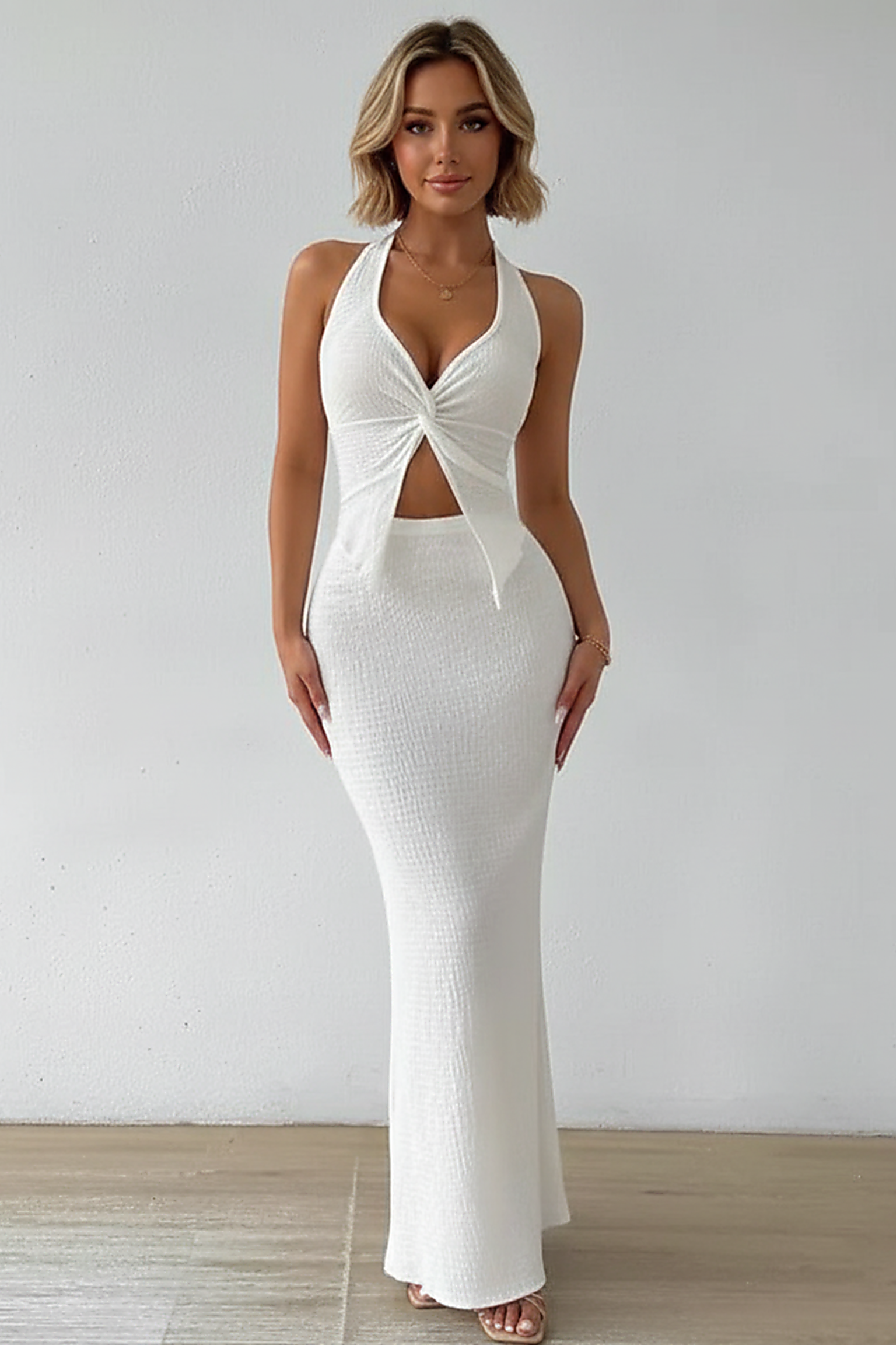White Long Skirt Two Piece - Thorne & Ivy