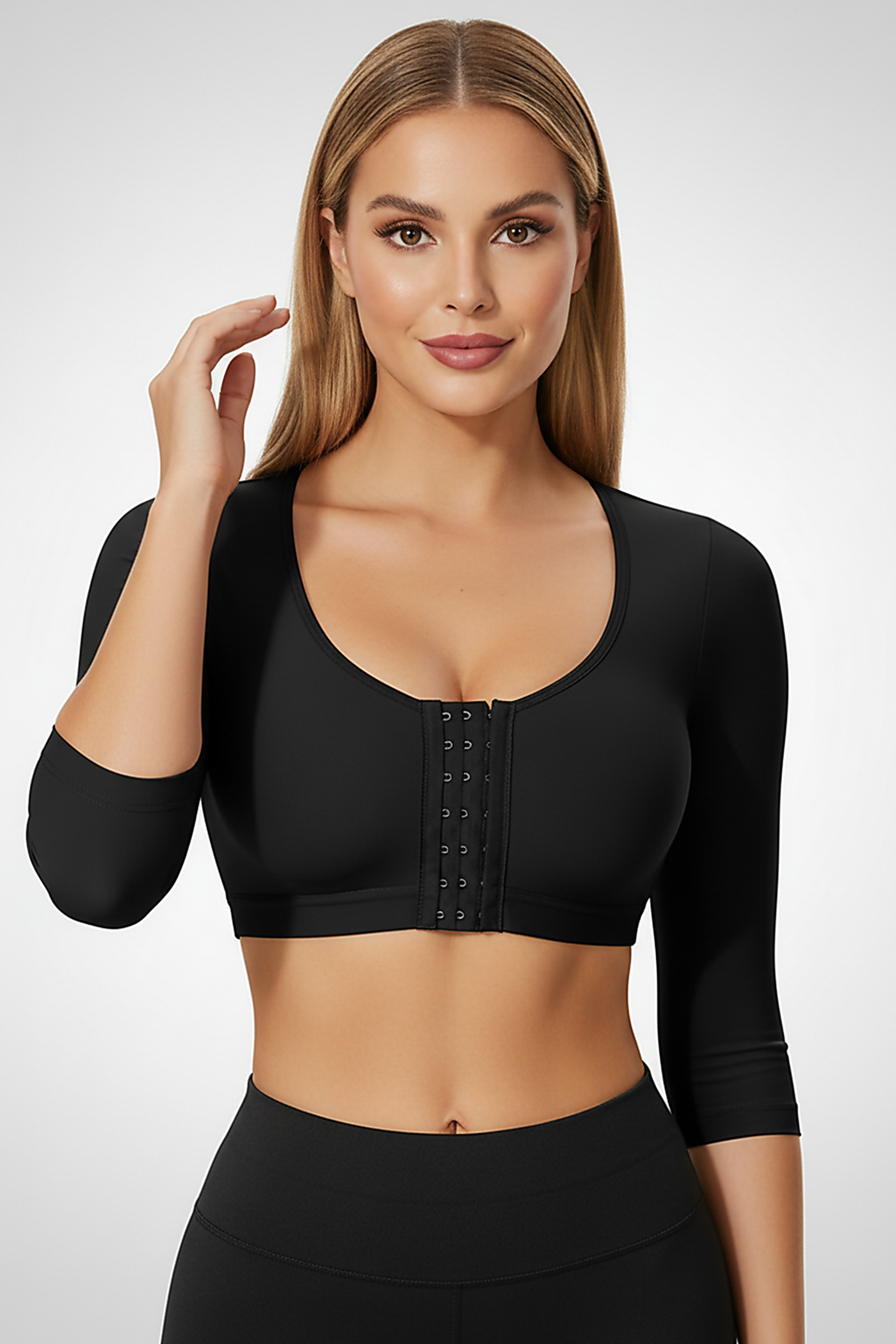Upper Arm Shaper & Compression Top with Front-Closure Bra
