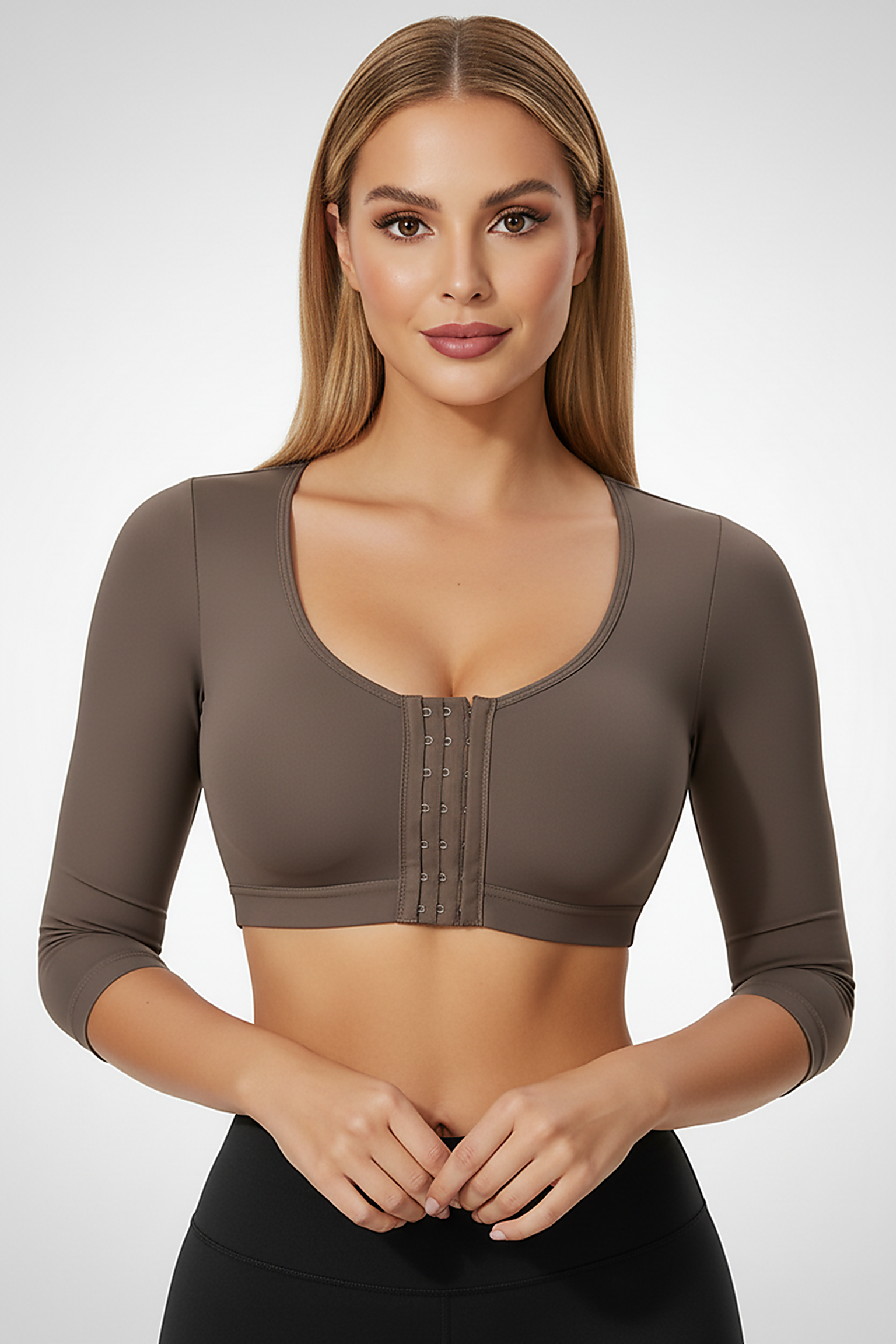 Upper arm shaper, post-surgery, front closure, alternate view.