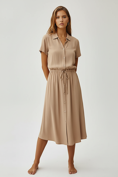 Vintage floral print dress, close-up detail.