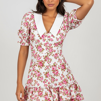 Printed Puff Sleeve Mini Dress - Thorne & Ivy