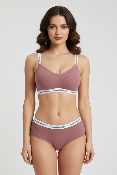 Wireless push-up bra bralette, alternate view on model.