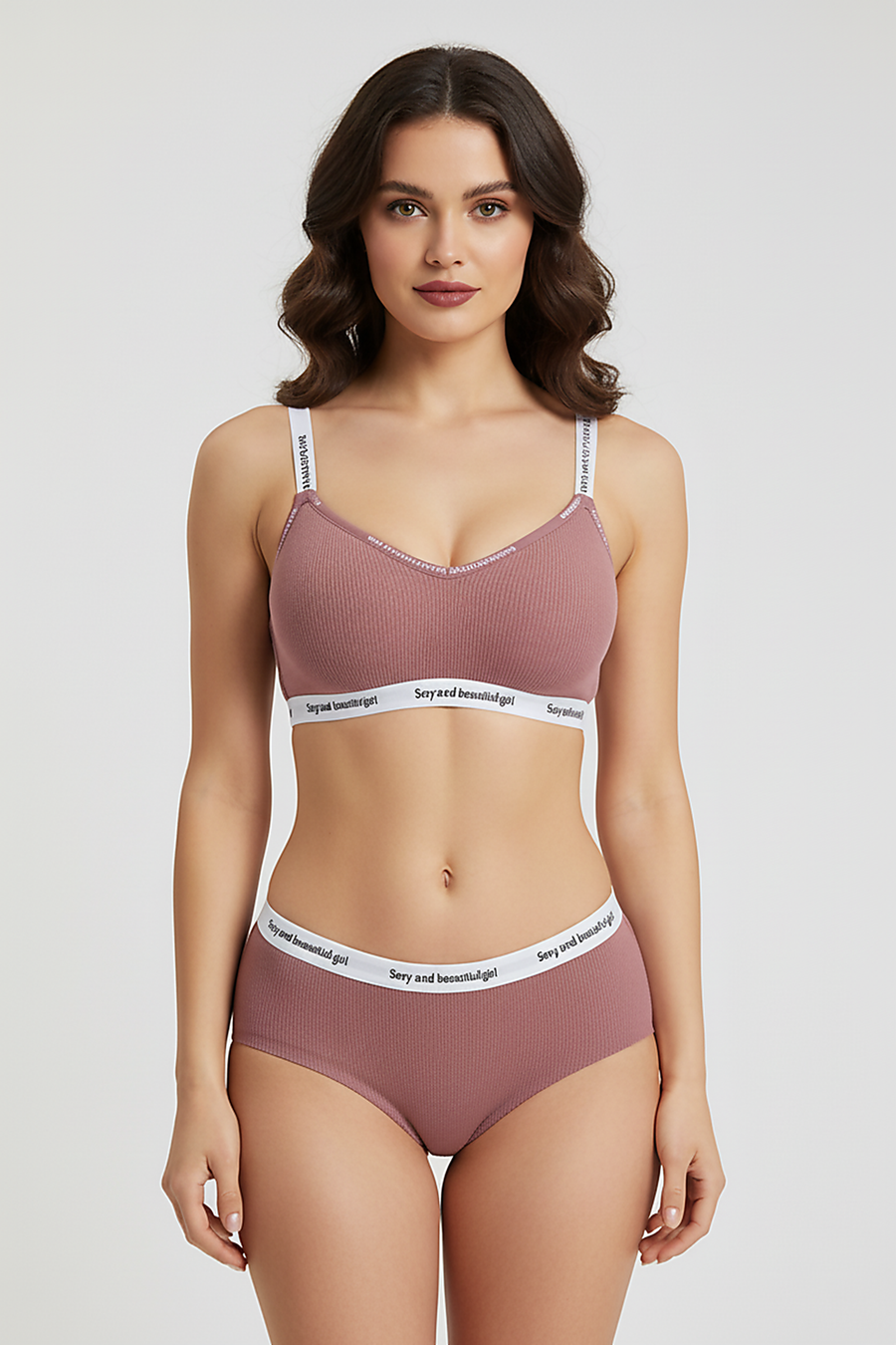 Wireless push-up bra bralette, alternate view on model.