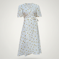 Lace Up Short Sleeve Long Dress - Thorne & Ivy