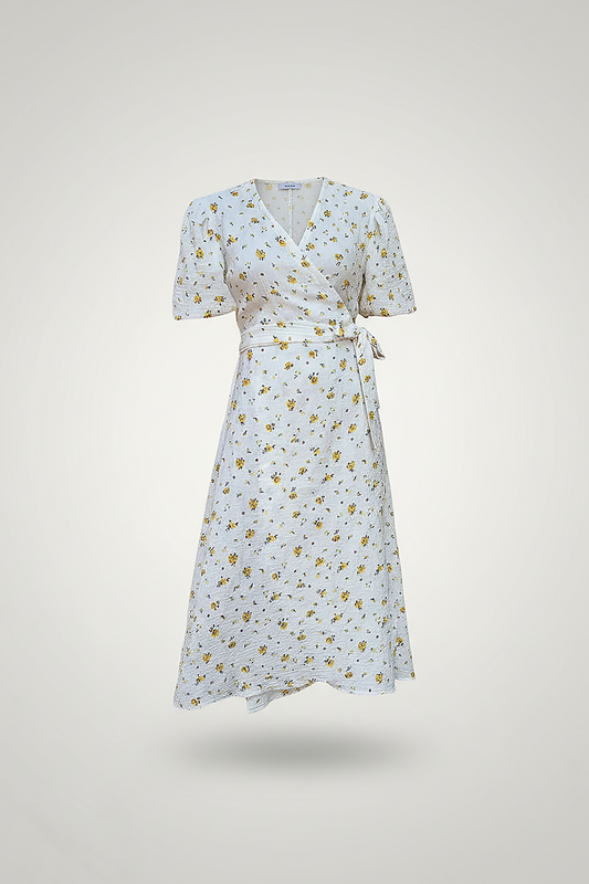 Lace Up Short Sleeve Long Dress - Thorne & Ivy