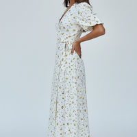 Lace Up Short Sleeve Long Dress - Thorne & Ivy