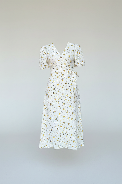 Lace Up Short Sleeve Long Dress - Thorne & Ivy