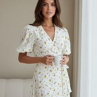 Lace Up Short Sleeve Long Dress - Thorne & Ivy