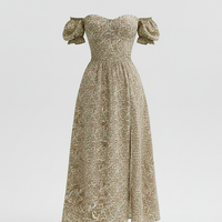 Floral off-shoulder maxi dress front view on model.