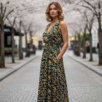 Printed V-Neck Maxi Dress - Thorne & Ivy