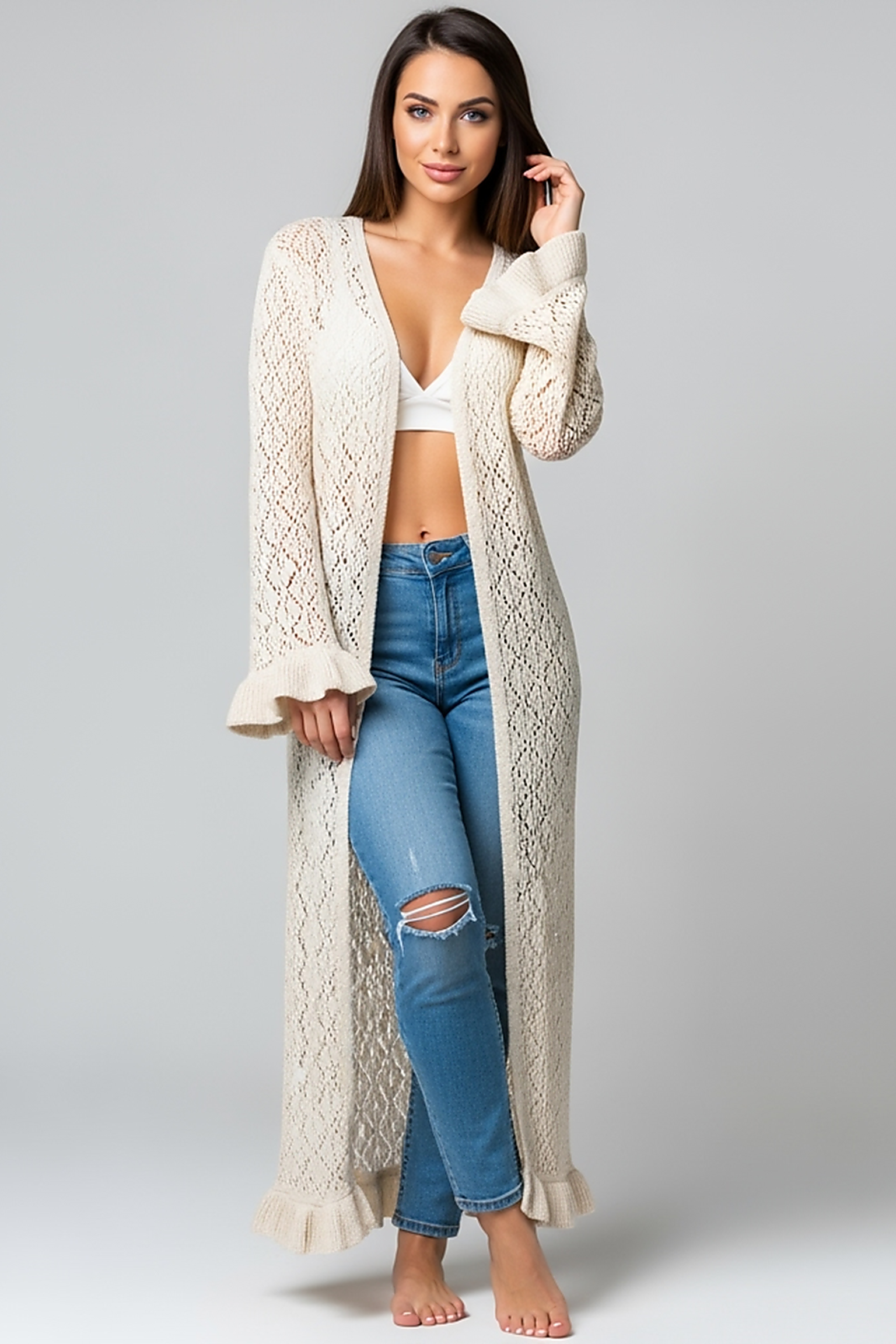 Ribbed Knit Wrap Top & A-Line Skirt Set - Thorne & Ivy