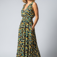 Printed V-Neck Maxi Dress - Thorne & Ivy