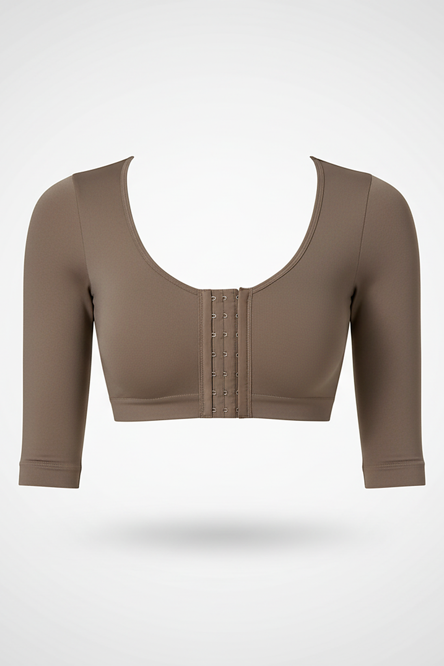 Women's cropped upper arm compression shaper, alternate view.