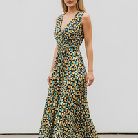 Printed V-Neck Maxi Dress - Thorne & Ivy