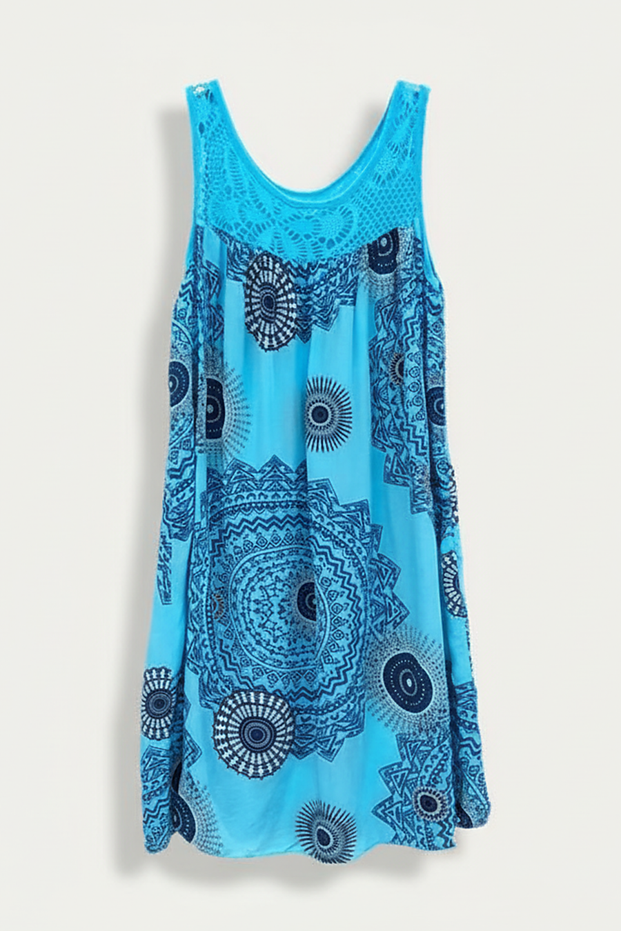 Lace Print Sleeveless Maxi Camisole Dress